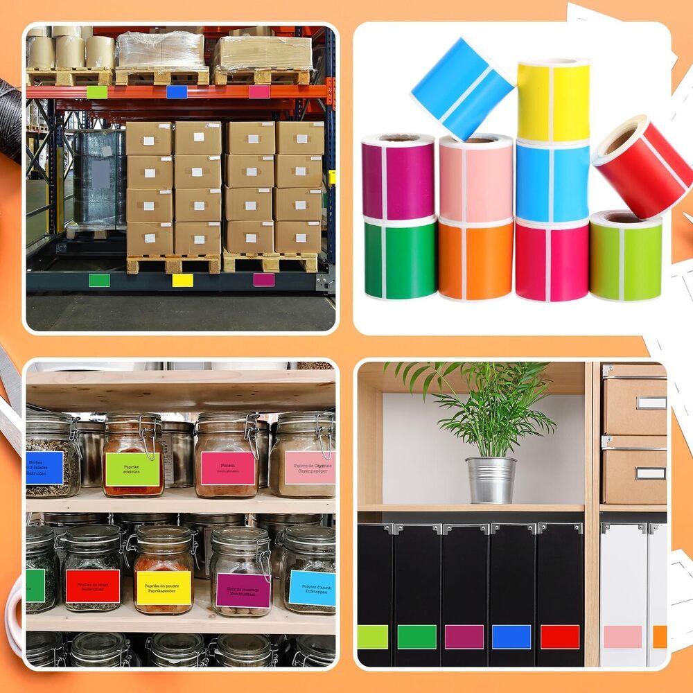 4416 10 Rolls Stickers Labels for Labeling Rectangular Color Coding Labels - Picture 7 of 7